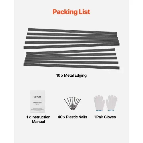 VEVOR Beeteinfassung, 10er-Pack, 1524x43x1,6 mm, Rasenkante aus Aluminiumlegierung, Mähkante, biegbare Beetumrandung, Garteneinfassung, robuste Rasenbegrenzung für Blumenbeete, Hofwege – Bild 4