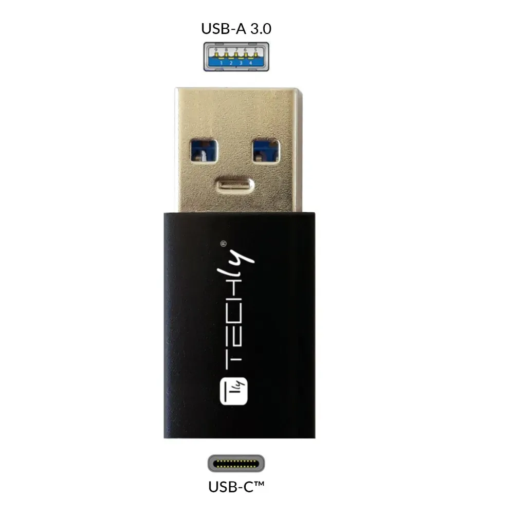 Techly IADAP USB3-AFT Kabeladapter USB A USB C Schwarz – Bild 4
