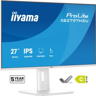 iiyama ProLite XB2797HSU-W1 Computerbildschirm 68,6 cm (27″) 1920 x 1080 Pixel Full HD LED Weiß iiyama ProLite XB2797HSU-W1 Computerbildschirm 68,6 cm (27″) 1920 x 1080 Pixel Full HD LED Weiß