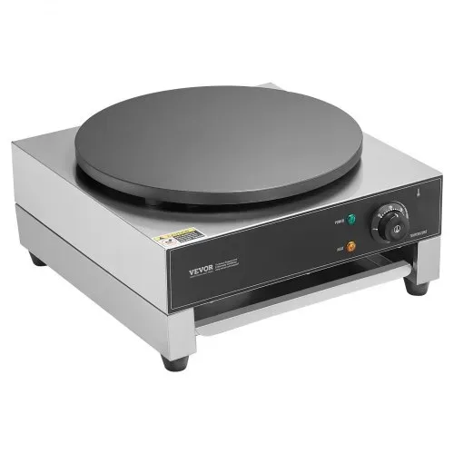 VEVOR elektrischer Crepemaker Crepe-Maschine 3000 W flache Crepe-Grillplatte 40 cm, antihaftbeschichteter fannkuchenherd aus Edelstahl, runder Cerealien-Pfannkuchenherd, Temperaturregelung – Bild 9