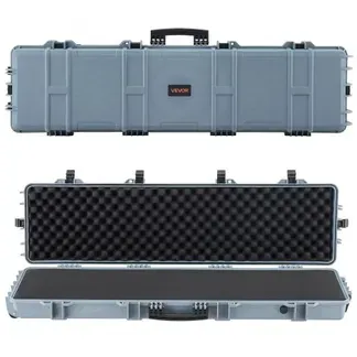 VEVOR Waffenkoffer mit Hartschale für Langwaffen, abschließbarer Gewehrkoffer mit vorgeschnittenen Schaumstoffen, Langwaffenkoffer Waffenaufbewahrung rollbar IP67 wasserfest, 138 x 38,5 x 16,5 cm Grau VEVOR Waffenkoffer mit Hartschale für Langwaffen, abschließbarer Gewehrkoffer mit vorgeschnittenen Schaumstoffen, Langwaffenkoffer Waffenaufbewahrung rollbar IP67 wasserfest, 138 x 38,5 x 16,5 cm Grau