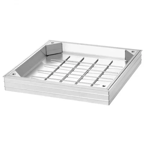 VEVOR Schachtabdeckung mit Rahmen 40 x 40 cm, Unsichtbarer Schachtdeckel Auspflasterbarer Klärgrubendeckel aus Aluminiumlegierung für Integrierten Abflusskanal auf Gehwegen in Gärten auf Terrasse – Bild 10