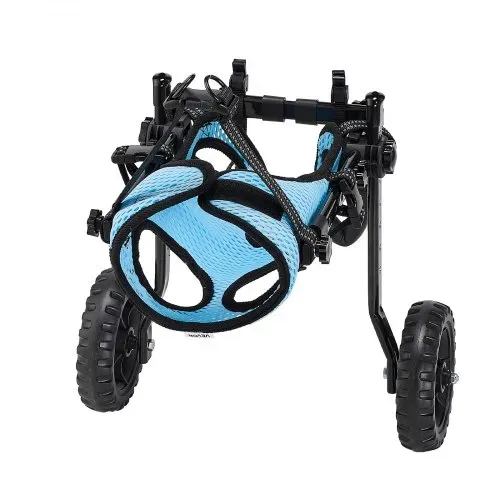 VEVOR Hunderollstuhl für Hinterbeine, verstellbarer Haustierrollstuhl, leichter Hundewagen mit stoßdämpfenden Rädern, Assistive Rollstühle für behinderte, verletzte Hunde bis 10 kg, XS – Bild 9