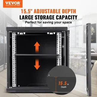 VEVOR 9U Wandmontage-Netzwerkserver-Rack-Schrankgehäuse 60x45x50cm, 393,7 cm tiefes Türschloss VEVOR 9U Wandmontage-Netzwerkserver-Rack-Schrankgehäuse 60x45x50cm, 393,7 cm tiefes Türschloss