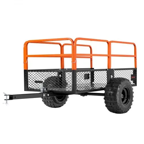 VEVOR Kippanhänger, 800,59 kg, ATV-UTV-Anhänger aus Stahl zum Hinterherziehen, Kipper mit abnehmbarer Rückwand, Gartenanhänger zum Hinterherziehen für Rasenmäher, Traktoren und Gartenabfälle – Bild 8
