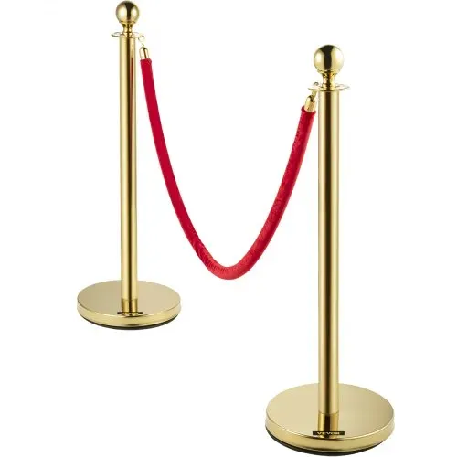 VEVOR 6-teiliges Personenleitsystem 96 cm Gesamthöhe Absperrung, Abgrenzungsständer Leitpfosten, Absperrständer mit 1,5 m Länge Seil für Hochzeiten, Hotels, Ausstellungen Goldener Absperrständer – Bild 10
