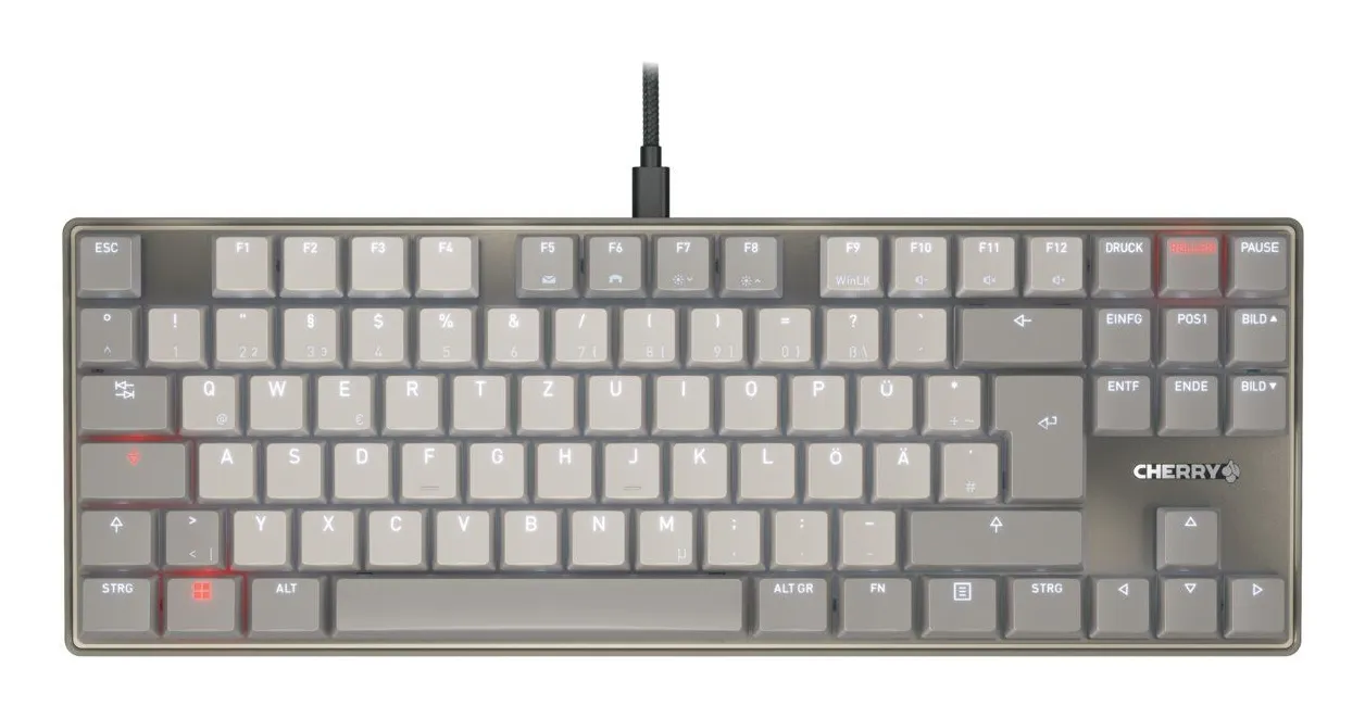 CHERRY KC 500 MX LP TKL Tastatur Heimbüro USB QWERTZ Deutsch Grau CHERRY KC 500 MX LP TKL Tastatur Heimbüro USB QWERTZ Deutsch Grau