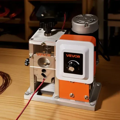 VEVOR Elektrische Abisoliermaschine, 1,5–40mm, 400 W, motorisierter Kabelabisolierer, 9,84 IPS (15 m/min) Drahtschäler mit Klingen, V-förmigen Rollen, Kühlventilator, Kabelschälmaschine – Bild 7