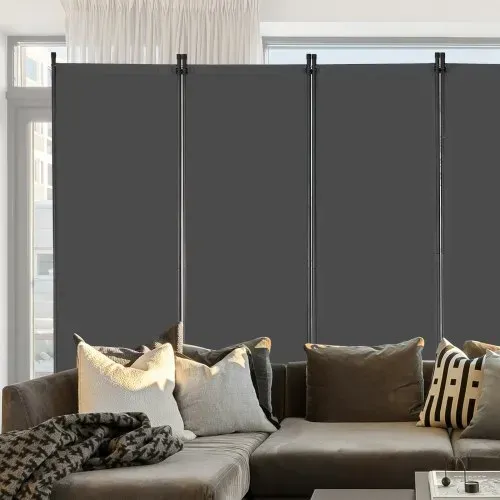 VEVOR Raumteiler 6 Paneele Paravent 3110 x 1805 x 450 mm, faltbarer Sichtschutz & tragbarer Trennwandteiler zur Raumtrennung, freistehende Raumteiler für Büro Schlafzimmer Arbeitszimmer, Grau – Bild 7