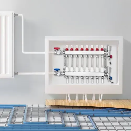 VEVOR 8-Zweig-Wärmeverteilungsverteiler, 1/2-Zoll-PEX-Rohrverteiler, Edelstahl-PEX-Verteiler für hydronische Fußbodenheizung, Wärmeverteilungs-PEX-Verteilersatz mit 1/2-Zoll-Adaptern im Lieferumfang enthalten – Bild 7