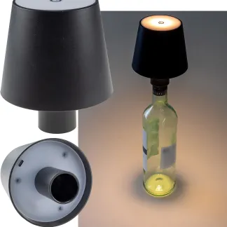 LED Akku Flaschenleuchte warmweiß, USB-C, ØxH 10x12cm LED Akku Flaschenleuchte warmweiß, USB-C, ØxH 10x12cm