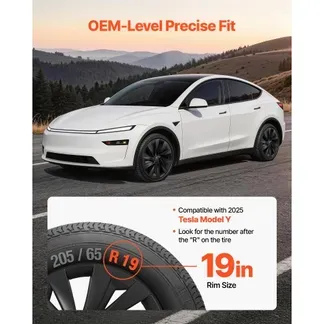 VEVOR 4x Radkappen für Tesla Model Y 2025, 19 Zoll Radzierblenden aus ABS Kunststoff, Radblenden 4er Set mit 10 Speichen & Snap-On-Montage Design, R19 Radabdeckungen für Deko & Daubschutz, Mattschwarz VEVOR 4x Radkappen für Tesla Model Y 2025, 19 Zoll Radzierblenden aus ABS Kunststoff, Radblenden 4er Set mit 10 Speichen & Snap-On-Montage Design, R19 Radabdeckungen für Deko & Daubschutz, Mattschwarz