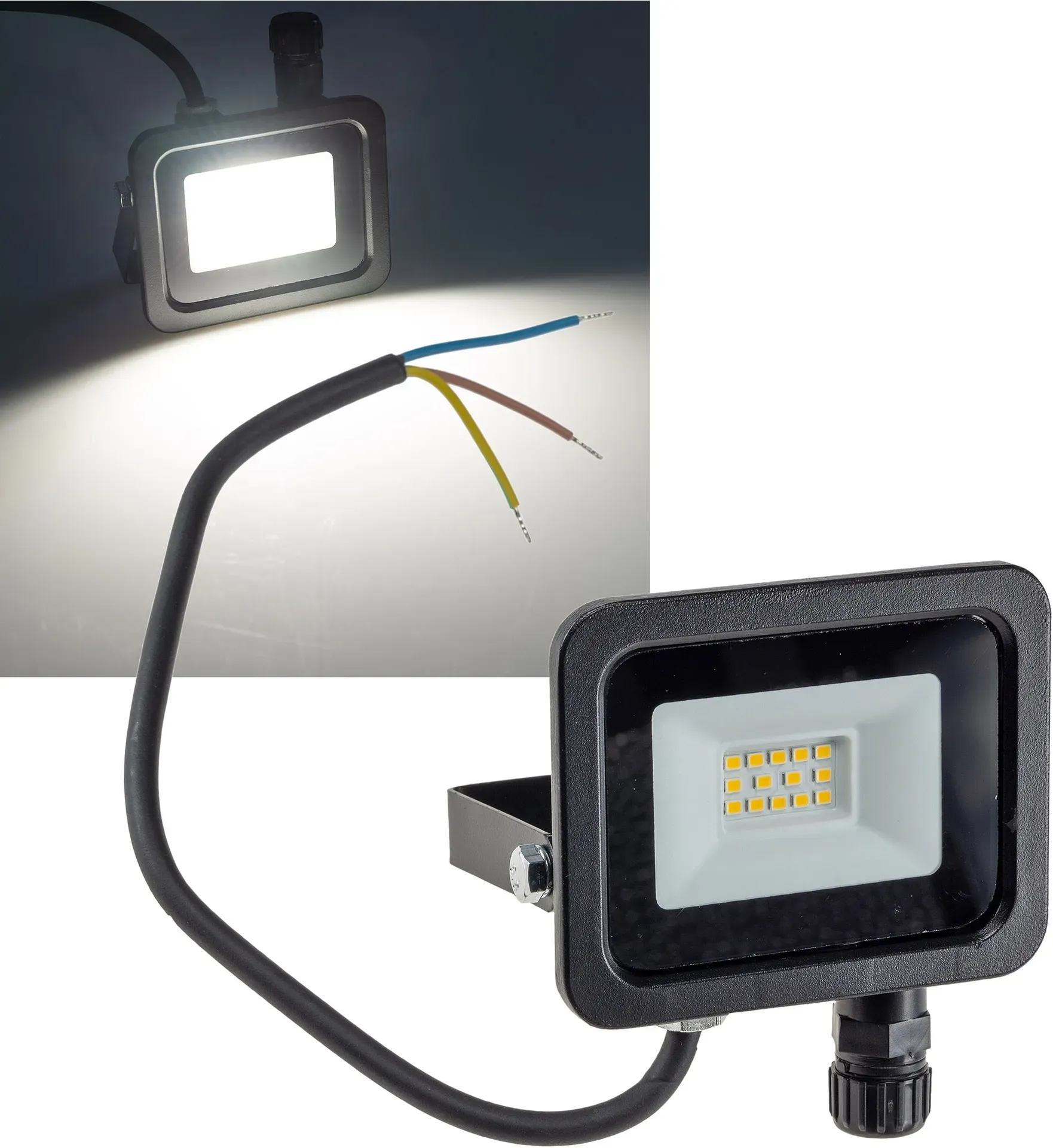 LED-Fluter “CTF-OB 10” IP65, 10W, 956lm, 4000K neutralweiß LED-Fluter “CTF-OB 10” IP65, 10W, 956lm, 4000K neutralweiß