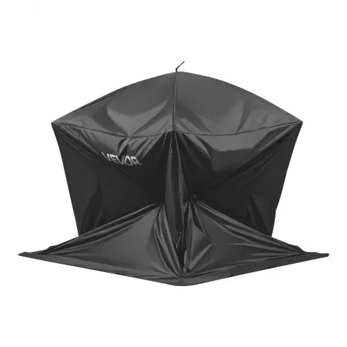 VEVOR Eisangelzelt Eisfischerzelt für 3-4 Personen 1,8x1,8x2 m Angelzelt, Eisschutzzelt für Winterangeln, 3,13 m² Fläche, 300D Oxford-Gewebe, Hub-Style-Zelt mit Ankern, Seile, Tragetasche, Schwarz – Bild 9