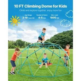 VEVOR Kletterkuppel geometrisches Klettergerüst (305 cm breit) mit Tellerschaukel, 453 kg belastbares Klettergerüst, Klettergerät für Kinder von 3 bis 10 Jahren Gartenspielzeug Spielplatz VEVOR Kletterkuppel geometrisches Klettergerüst (305 cm breit) mit Tellerschaukel, 453 kg belastbares Klettergerüst, Klettergerät für Kinder von 3 bis 10 Jahren Gartenspielzeug Spielplatz