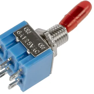 Miniatur Kippschalter 2x EIN/EIN #REST# 12V/3A, Lötösen, 6-Pin, Gewinde Ø 6mm Miniatur Kippschalter 2x EIN/EIN #REST# 12V/3A, Lötösen, 6-Pin, Gewinde Ø 6mm