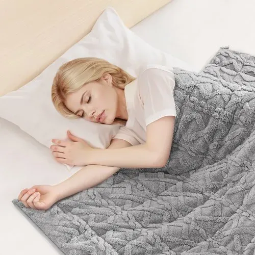 VEVOR Gewichtsdecke, 9 kg, Therapiedecke 1524x2032 mm, Gewichtete Decken Queen-Size, Sherpa-Fleece-Decke mit Glasperlen, für Erwachsene mit 90–113 kg, Linderung von Angstzuständen & Stress, grau – Bild 7