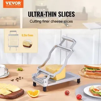 VEVOR Käseschneider mit Draht, 0,2 Zoll ultradünne Käse-Butterschneideklinge, abnehmbarer Käsehobeldraht, kommerzieller Käsehobel aus Aluminiumlegierung mit Messerdraht aus 316er Edelstahl, zum Kochen in der Küche VEVOR Käseschneider mit Draht, 0,2 Zoll ultradünne Käse-Butterschneideklinge, abnehmbarer Käsehobeldraht, kommerzieller Käsehobel aus Aluminiumlegierung mit Messerdraht aus 316er Edelstahl, zum Kochen in der Küche