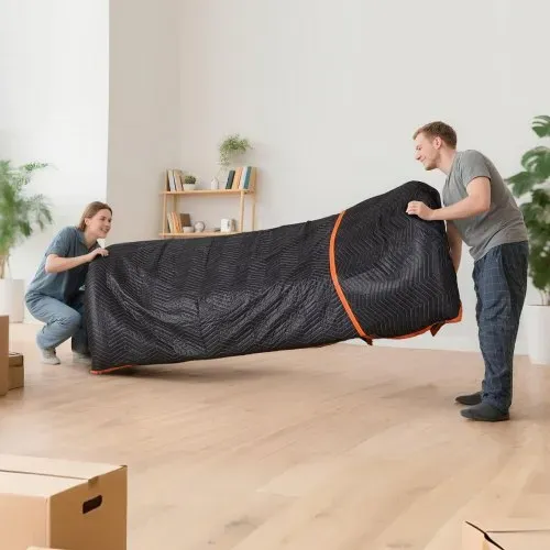 VEVOR Umzugsdecken, 6 Stk., 2032 x 1829 mm, Verpackungsdecke mit Baumwollfüllung, Möbeldecke, Lagerdecke mit Vliesstoff gepolsterte Packdecke zum Versenden, Verpacken & Schützen von Möbeln – Bild 7