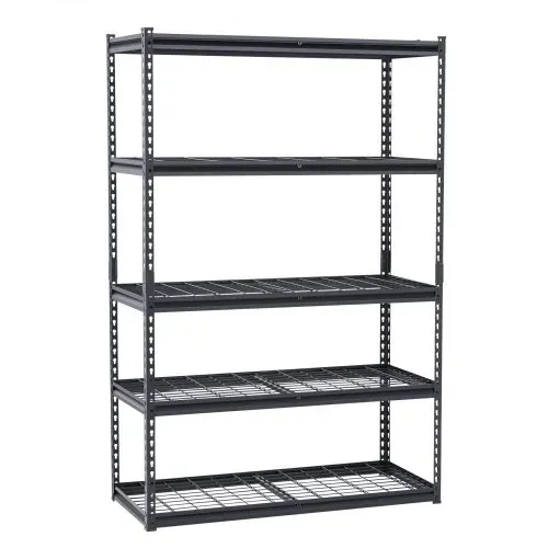 VEVOR Lagerregale, 1361 kg, 5-stufiges Schwerlastregal für die Garage, 508x1219,2x1828,8 mm, verstellbares Steckregal, Kellerregal, Industrieregal, Allzweckregal, für Küche, Lager, Keller, schwarz – Bild 9