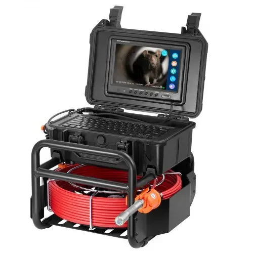 VEVOR Kanalkamera, 50 m, selbstnivellierende Rohrkamera mit 512-Hz-Sender, Entfernungszähler, 9-Zoll-Bildschirm, 1080P HD-Rohrinspektionskamera mit 12 LEDs und 32-GB-Karte, Endoskop Kanalrohre – Bild 9