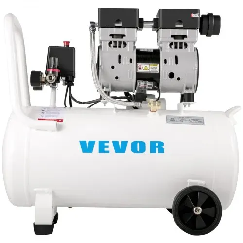 VEVOR Flüsterkompressor 50 L, Leise Ölfrei Kompressor 750 W, Ölfrei Luftkompressor 65 dB, Druckluftkompressor 230 V, Silent Druckluft Kessel 170 L / min Abgasvolumen, mit Eingebautem Abluftventilator – Bild 9