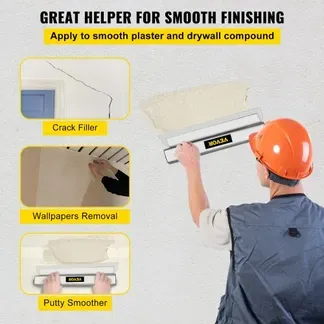 VEVOR Trockenbau Skimming Blade, 101,6 cm Smoothing Knock-Down Knife, Stainless Steel Putty Knife Finishing Tool, High-Impact End Caps for Sheetrock Drywall Gyprock Wall-Board Plasterboard VEVOR Trockenbau Skimming Blade, 101,6 cm Smoothing Knock-Down Knife, Stainless Steel Putty Knife Finishing Tool, High-Impact End Caps for Sheetrock Drywall Gyprock Wall-Board Plasterboard