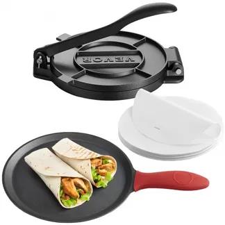 VEVOR Tortillapresse Taco Presse (25 cm) aus Graueisen, robuste Pataconera-Maker mit Griff & 100 Stk. Pergamentpapier, Teig-Presse für Tortilla, Kolumbianische Pataconera professionelle Roti Maker VEVOR Tortillapresse Taco Presse (25 cm) aus Graueisen, robuste Pataconera-Maker mit Griff & 100 Stk. Pergamentpapier, Teig-Presse für Tortilla, Kolumbianische Pataconera professionelle Roti Maker