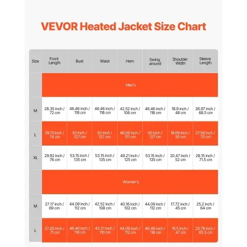 VEVOR Beheizbare Jacke für Damen mit 7,4-V-Akku, Softshell-Elektroheizmantel, winddichte, leichte Oberbekleidung mit 4 Heizzonen & 3 Heizstufen, für Wanderungen, Arbeiten im Freien, schwarz, L – Bild 6