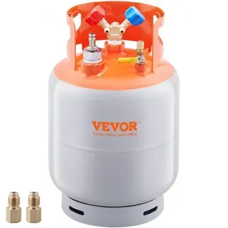 VEVOR Kältemittel-Rückgewinnungstank 13,6 kg Fassungsvermögen, Wechselstrom-Rückgewinnungstank mit ¼ bis ½ Adapter, Rückgewinnungstank HVAC für alle Kältemittel, mit Spuren von N₂ VEVOR Kältemittel-Rückgewinnungstank 13,6 kg Fassungsvermögen, Wechselstrom-Rückgewinnungstank mit ¼ bis ½ Adapter, Rückgewinnungstank HVAC für alle Kältemittel, mit Spuren von N₂