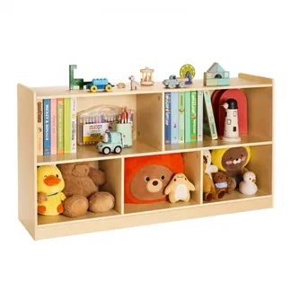 VEVOR Kinderregal Bücherregal (114 cm), Spielzeugschrank mit 5 Fächern 2-stufig, Aufbewahrungsschrank für Spielzeug, Spielzeugregal für Schlafzimmer Kinderzimmer, Ausstellungsschrank Braun VEVOR Kinderregal Bücherregal (114 cm), Spielzeugschrank mit 5 Fächern 2-stufig, Aufbewahrungsschrank für Spielzeug, Spielzeugregal für Schlafzimmer Kinderzimmer, Ausstellungsschrank Braun