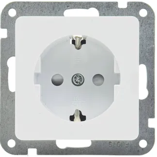 DELPHI Schutzkontakt-Steckdose, weiß 250V~/ 16A, Steckanschluss, OHNE Rahmen DELPHI Schutzkontakt-Steckdose, weiß 250V~/ 16A, Steckanschluss, OHNE Rahmen