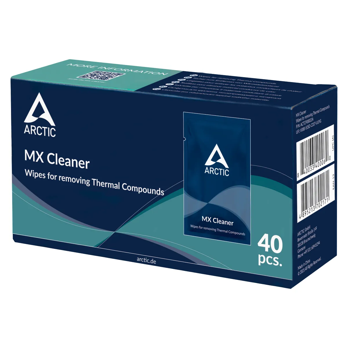 ARCTIC MX Cleaner - Reinigungstücher zum Entfernen von Wärmeleitpaste (40 Stück) – Bild 2