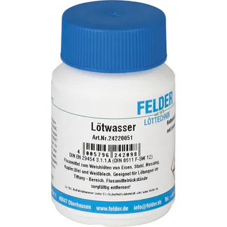 Lötwasser FELDER, 100ml, DIN EN 29454 3.1.1.A Lötwasser FELDER, 100ml, DIN EN 29454 3.1.1.A