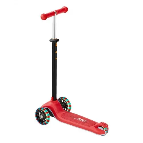 VEVOR Scooter (3 Räder) ab 3 Jahren, Cityroller Kinderroller mit leuchtenden Rädern & höhenverstellbarem Lenker & rutschfestem Deck & leichtem Aluminiumrahmen, Tretroller bis zu 75 kg, Rot – Bild 10