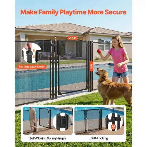 VEVOR Poolzaun Tor 1,2×0,75 m, Tür für Poolschutzzaun Kinderschutzzaun, Sicherheitstor-Set mit Selbstschließ- & Selbstverriegelungsfunktion, 352 g/m² Teslin-PVC-Gewebe, für Schwimmbecken, Schwarz VEVOR Poolzaun Tor 1,2×0,75 m, Tür für Poolschutzzaun Kinderschutzzaun, Sicherheitstor-Set mit Selbstschließ- & Selbstverriegelungsfunktion, 352 g/m² Teslin-PVC-Gewebe, für Schwimmbecken, Schwarz