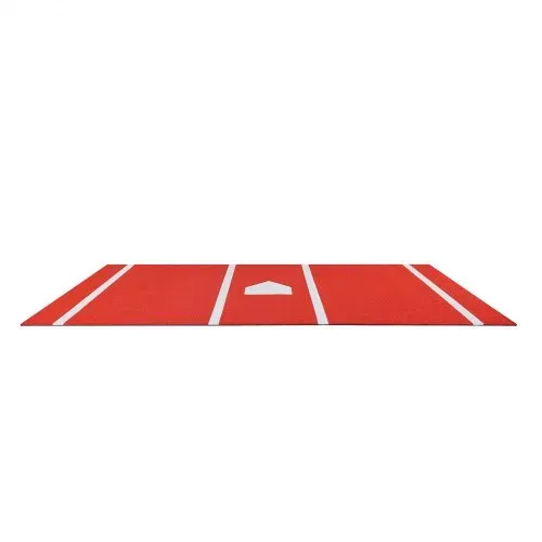 VEVOR Baseball-Schlagmatte Trainingsmatte (366 x 183 cm) Trainingspad Schlagkäfigmatte, Baseballmatte mit Home Plate & Anti-Fade-Rasen, tragbare Trainingshilfe Softballmatte Outdoor, Rot – Bild 9