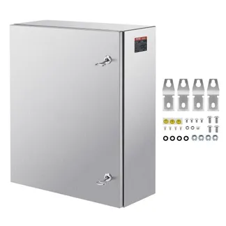 VEVOR Schaltschrank Elektroverteilerkasten, 600x500x200 mm, Edelstahl 304, Wandmontage, für elektrische und elektronische Außengeräte, Montageplatte, Scharniere, Schloss, Schutzart IP66 VEVOR Schaltschrank Elektroverteilerkasten, 600x500x200 mm, Edelstahl 304, Wandmontage, für elektrische und elektronische Außengeräte, Montageplatte, Scharniere, Schloss, Schutzart IP66
