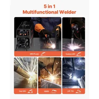 VEVOR Pro MIG-Schweißgerät, 200 Ampere Pluse MIG-Welder, 5-in-1 Schweißer MIG Pluse, gasloses MIG, Gas-MIG, MMA und Lift WIG, mit IGBT-Wechselrichtertechnologie und LCD-Bildschirmanzeige VEVOR Pro MIG-Schweißgerät, 200 Ampere Pluse MIG-Welder, 5-in-1 Schweißer MIG Pluse, gasloses MIG, Gas-MIG, MMA und Lift WIG, mit IGBT-Wechselrichtertechnologie und LCD-Bildschirmanzeige