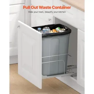 VEVOR ausziehbarer Mülleimer (35 Qt) für Küchenschränke, Unterbau-Abfallbehälter (30 kg belastbar) mit robustem Soft-Close-Schiebesystem aus Metall und Türsatz, für Spüle Unterbau VEVOR ausziehbarer Mülleimer (35 Qt) für Küchenschränke, Unterbau-Abfallbehälter (30 kg belastbar) mit robustem Soft-Close-Schiebesystem aus Metall und Türsatz, für Spüle Unterbau