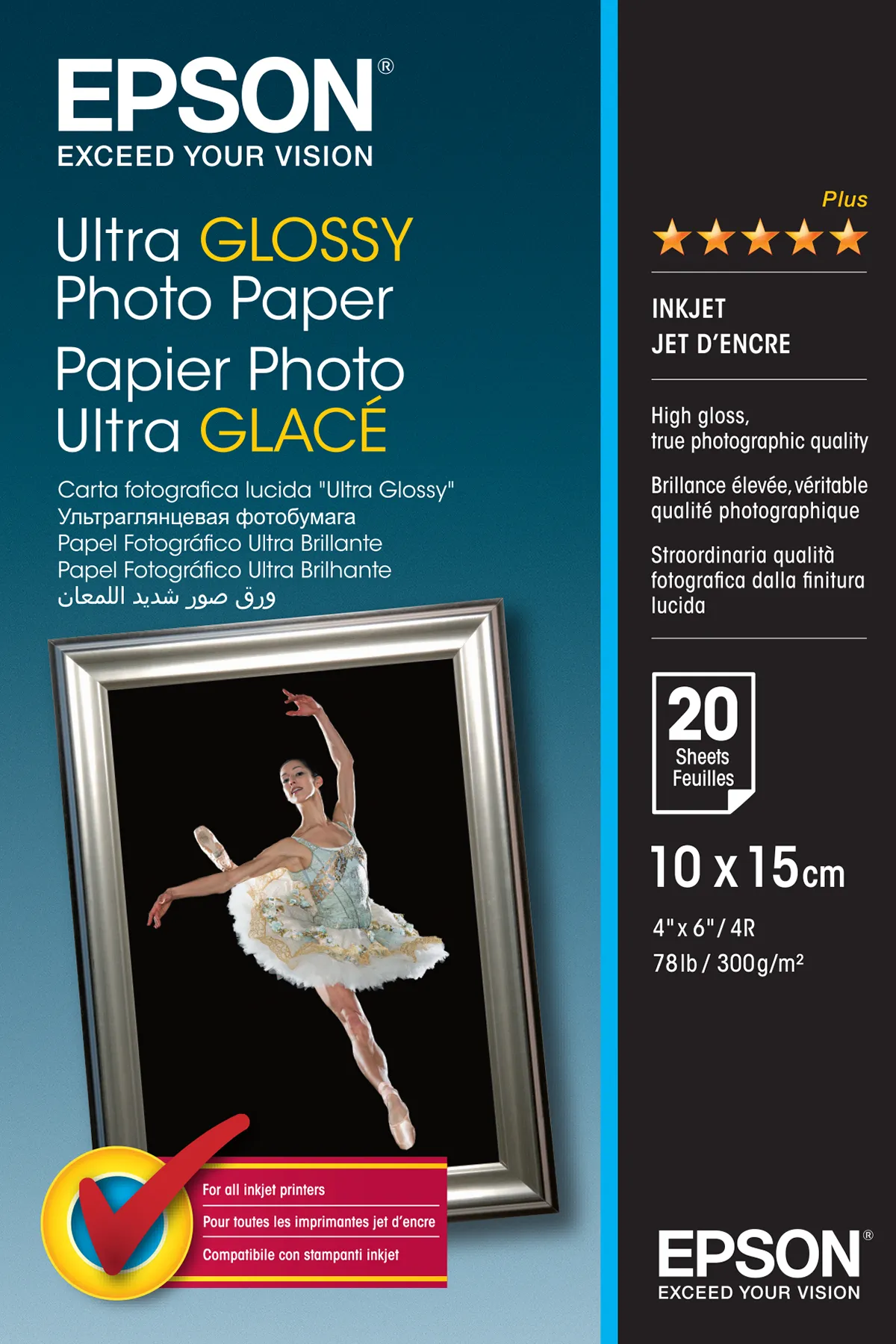 Epson Ultra Glossy Photo Paper – 10x15cm – 20 Blätter Epson Ultra Glossy Photo Paper – 10x15cm – 20 Blätter