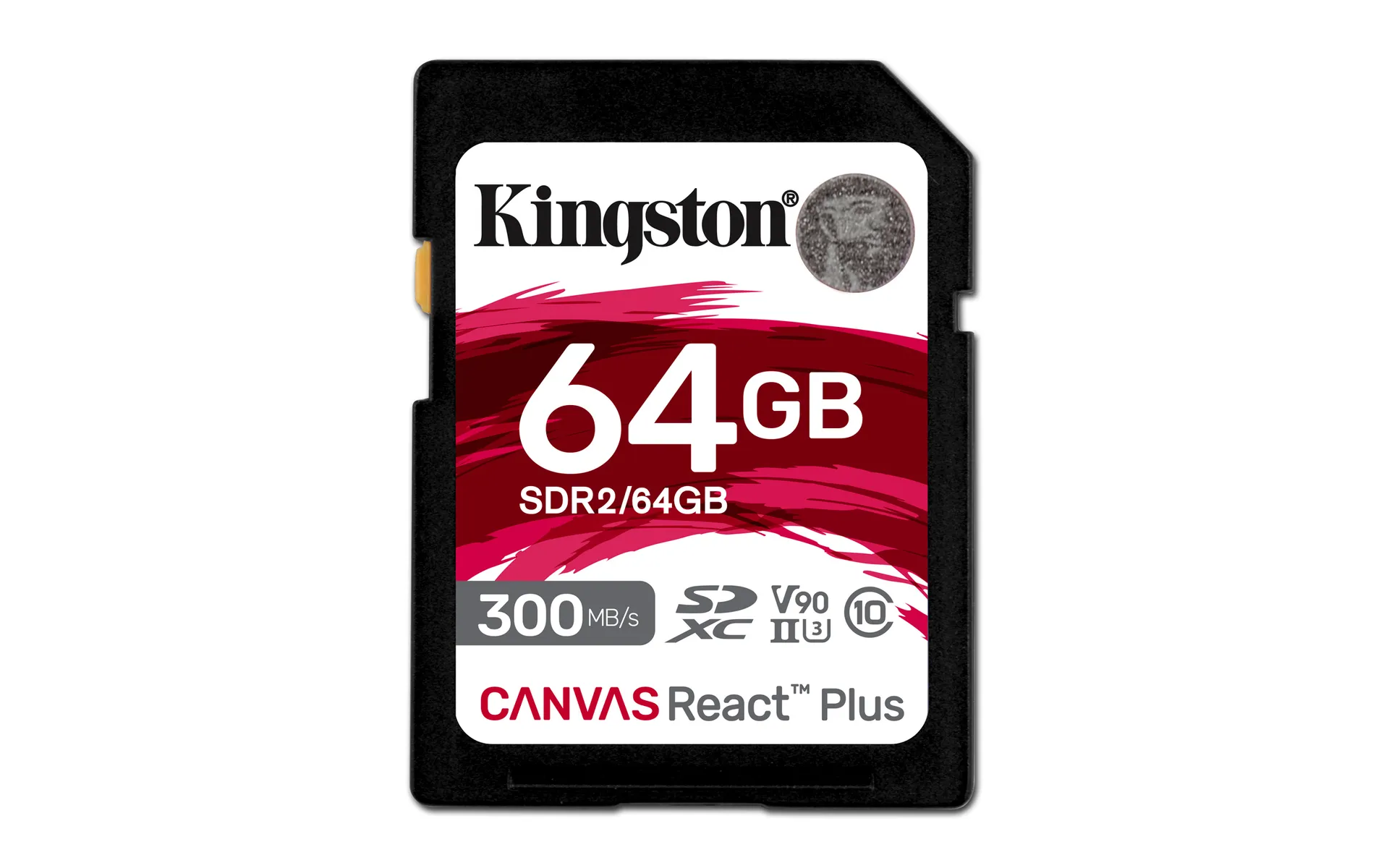 Kingston Technology 64GB Canvas React Plus SDXC UHS-II 300R/260W U3 V90 for Full HD/4K/8K Kingston Technology 64GB Canvas React Plus SDXC UHS-II 300R/260W U3 V90 for Full HD/4K/8K