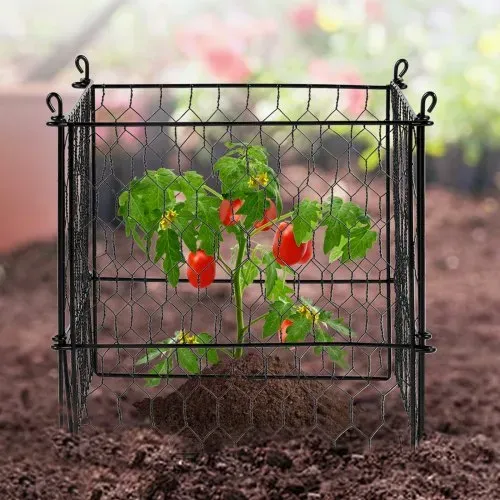 VEVOR 4er-Pack Pflanzenschutz vor Tieren, 34,3 x 34,3 cm Pflanzenschutz aus Hühnerdraht, Pflanzenkäfige für Pflanzen im Freien, Blumen und Gemüse, hält Hasen, Hühner und Eichhörnchen fern, 16-teiliges Metallgeflecht – Bild 7