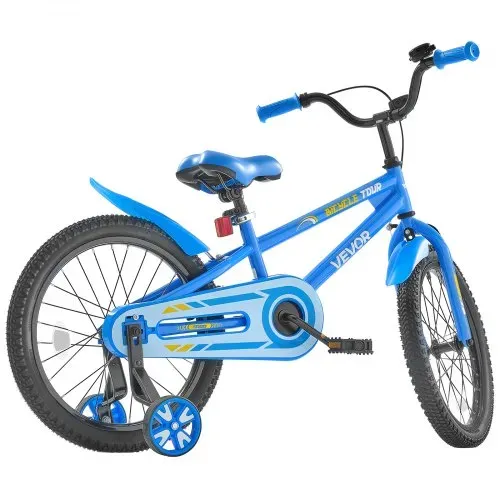 VEVOR Kinderfahrrad, 18 Zoll BMX-Stil-Fahrrad mit Stützrädern, empfohlene Kindergröße 110-140 cm, robust & einfach zu montieren, Kleinkinderfahrrad für Jungen & Mädchen zum Fahrradlernen, blau – Bild 10
