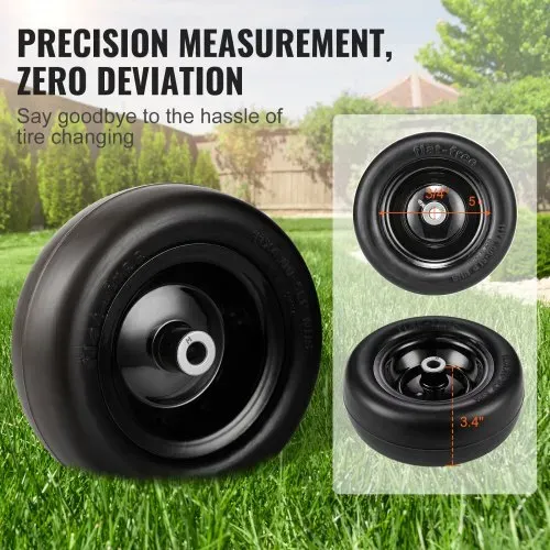 VEVOR Rasenmäherreifen mit Felge, 278 x 100-127 mm Schlauchlose Traktorreifen, 2er-Pack Reifen- und Radbaugruppe, Pannensicherer PU-Reifen, 3,4 Zoll Zentrierte Nabe, 3/4 Zoll Buchsengröße – Bild 2