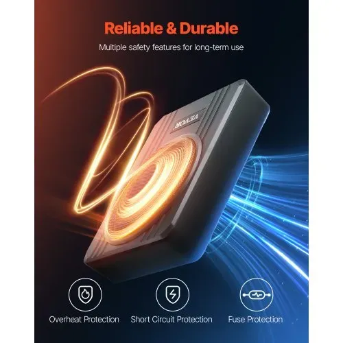 VEVOR Untersitz Auto Subwoofer 400 W 203 mm schlanker Auto Subwoofer mit Stromversorgung, Subsystem mit eingebautem Verstärker, Hoch-/Niedrigpegel-Eingang und Lautstärkeregler für SUVs Lkws – Bild 4