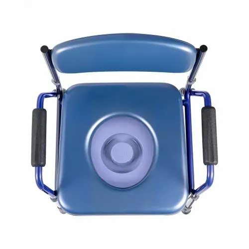 VEVOR Nachttoilettenstuhl 181 kg belastbar, Toilettensitzerhöhung mit gepolsterter Sitzfläche & Rückenlehne, abnehmbarer 5 L Eimer, höhenverstellbarer Toilettenstuhl (815-915 mm) für Erwachsene – Bild 8
