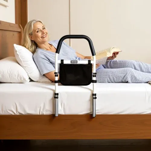 VEVOR Aufstehhilfe Bett 610x320x63 5mm, Haltegriff mit PU-Handlauf, Rohr-Bettstock, Einstiegshilfe aus Karbonstahl für Senioren & Patienten, passend für Kingsize-, Queensize-, Full- & Twin-Betten – Bild 7