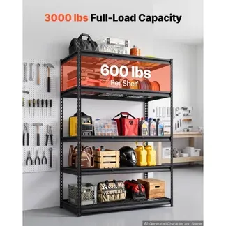 VEVOR Lagerregal 5-Stöckig Drahtregal 1219x610x1813mm mit 1631kg Tragkraft, Gitterregal für Lager Garage Keller & Küche, Stahlkonstruktion, Regalböden Höhenverstellbar, Drahtgitterpaneele, Schwarz VEVOR Lagerregal 5-Stöckig Drahtregal 1219x610x1813mm mit 1631kg Tragkraft, Gitterregal für Lager Garage Keller & Küche, Stahlkonstruktion, Regalböden Höhenverstellbar, Drahtgitterpaneele, Schwarz