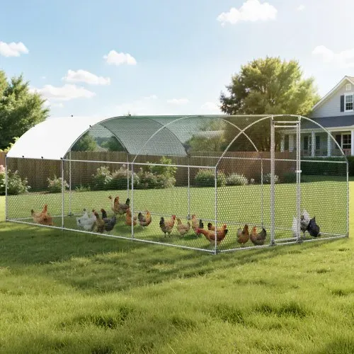 VEVOR Hühnerstall, 3x6x2 m, begehbarer Hühnerauslauf mit Abdeckung, Hühnerhaus mit Kuppeldach & Sicherheitsschloss, Enten- & Kaninchenkäfig, Geflügelgehege für Hinterhof, Bauernhof, Hof – Bild 7